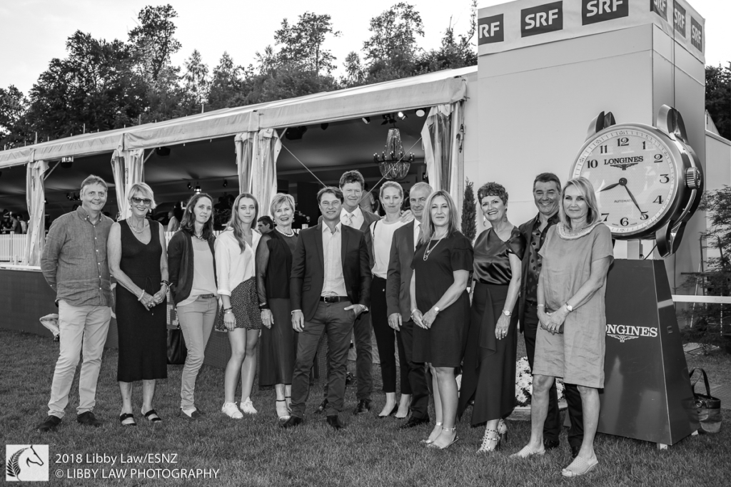 Fabulous photo opportunity with the incredible Kiwi team before The VIP Dinner. Longines CSIO St Gallen. Switzerland. Saturday 2 June. Copyright Photo: Libby Law Photography