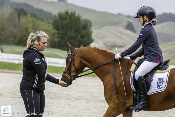 Claudia Younger rides Sandhill Trussardi during the Kiwi Arena Rakes 4 Year Old Pony Future Star - Round 1. 2019 Future Star Dressage Championships at the National Equestrian Center, Taupo. Thursday 11 April. Copyright Photo: Libby Law Photography