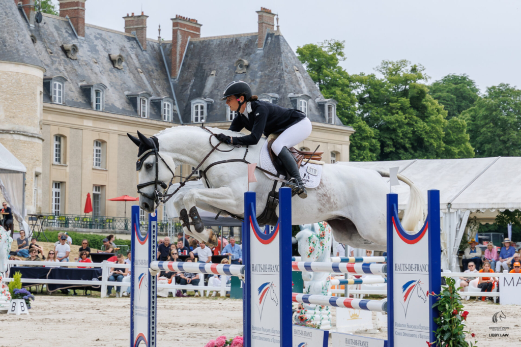 Samantha Lissington (NZL) rides Quantas R during the Showjumping for the CCI4*-L. Final-1st. 2025 Royal Jump de Bertichères. Château de Bertichères. Chaumont-en-Vexin, France. Sunday 1 June 2025. Copyright Photo: Libby Law Photography