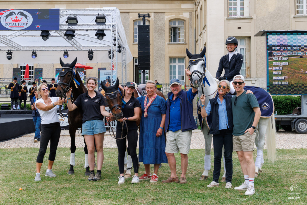 Samantha Lissington (NZL) takes the trifecter in the CCI4*-L. 1st: Quatas R; 2nd: Billy Alberto; 3rd: Delarado.  2025 Royal Jump de Bertichères. Château de Bertichères. Chaumont-en-Vexin, France. Sunday 1 June 2025. Copyright Photo: Libby Law Photography